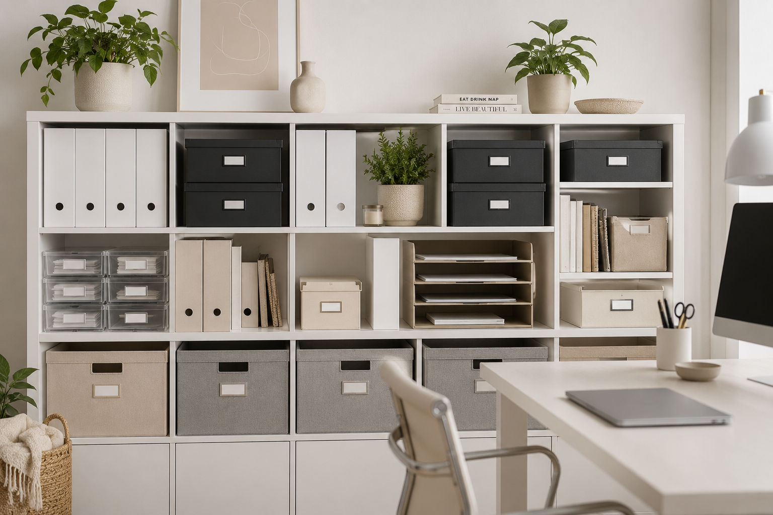 Custom office storage and filing system installation